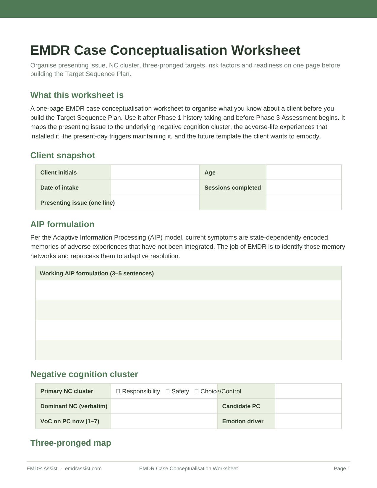 Free EMDR Worksheets, Scripts & Client Handouts (PDF)